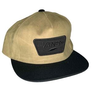 Vans “Off The Wall” Tan Black Logo Patch SnapBack Hat